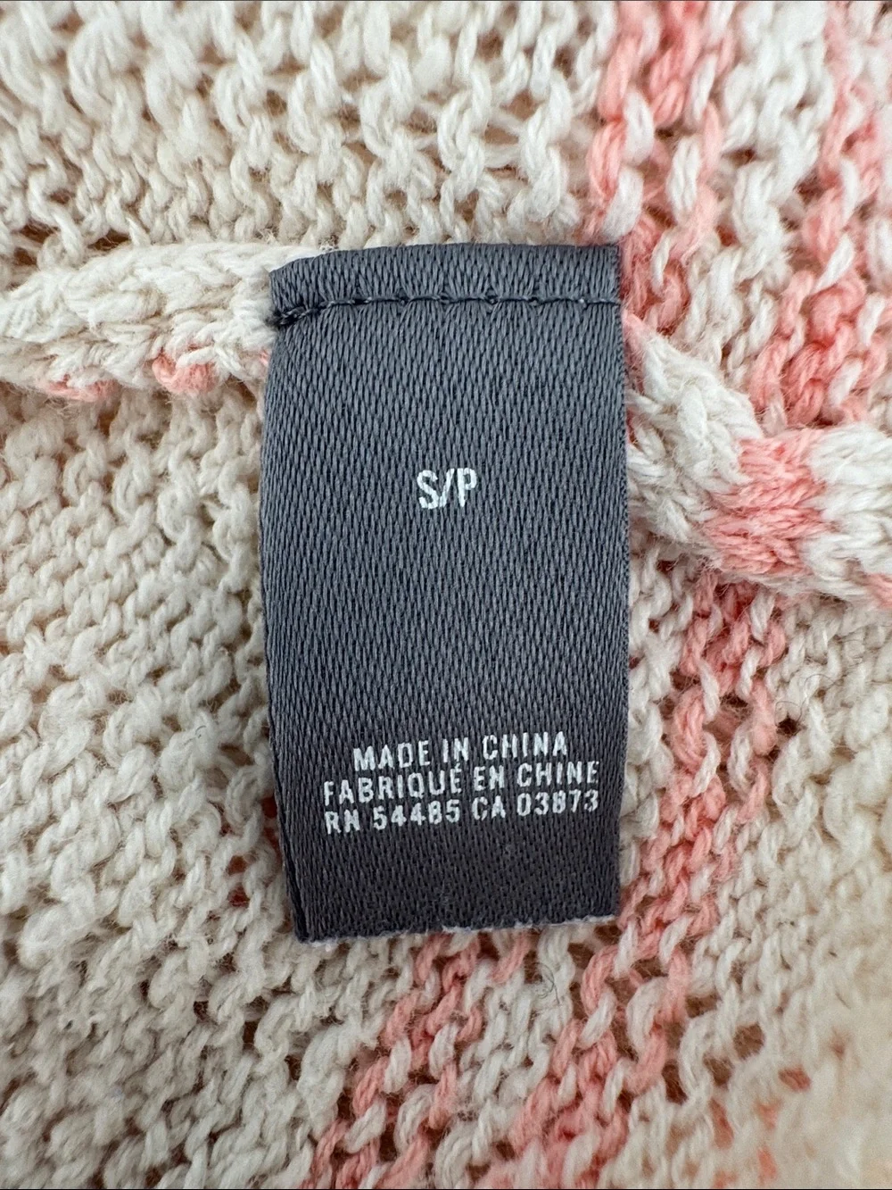 aerie Cream & Coral Striped Women’s Lightweight Sweater